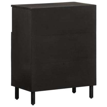 Skap Svart 60x33x75 cm heltre mango