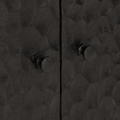 Skap Svart 60x33x75 cm heltre mango