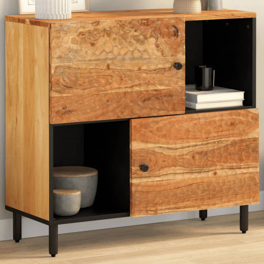 Skap heltre akasie 80x33x75 cm