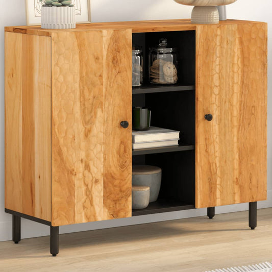 Skap heltre akasie 90x33x75 cm
