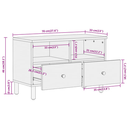 TV-Møbel Tre Tv-benk heltre mango 70x33x46 cm