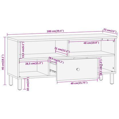 TV-Møbel Tre Tv-benk heltre mango 100x33x46 cm