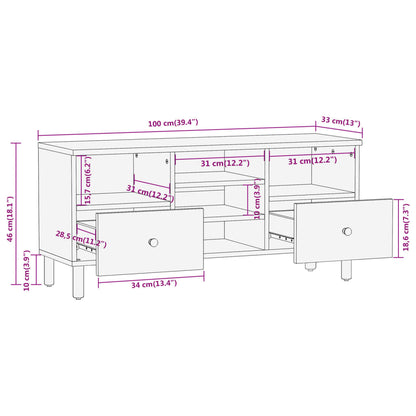 TV-Møbel Tre TV-benk heltre mango 100x33x46 cm