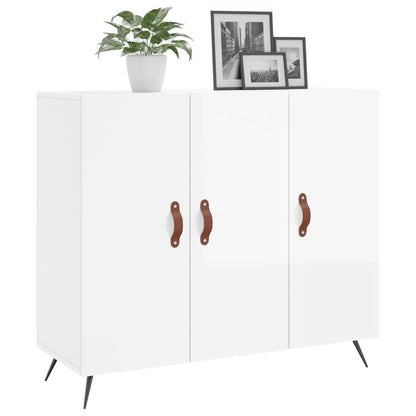 Skjenk Høyglans Hvit 90x34x80 cm