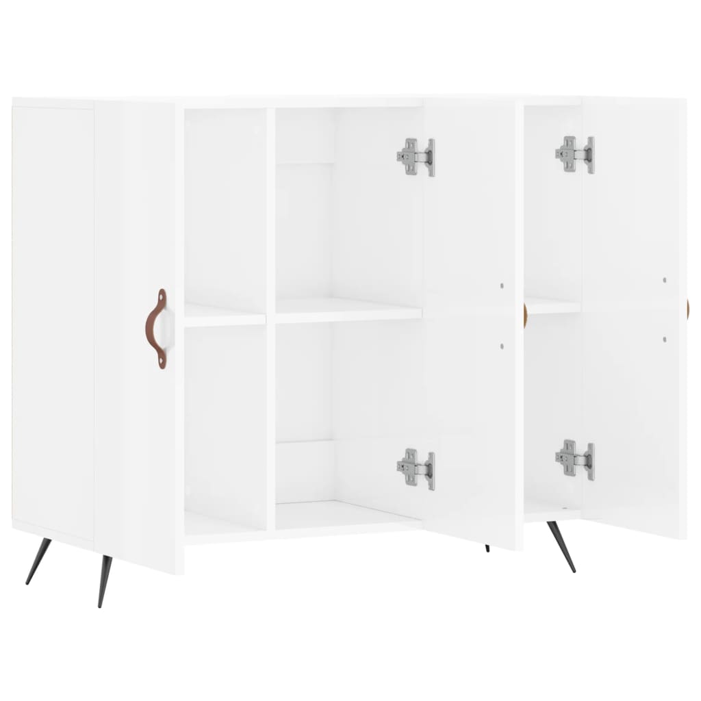 Skjenk Høyglans Hvit 90x34x80 cm
