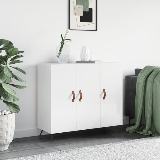 Skjenk Høyglans Hvit 90x34x80 cm