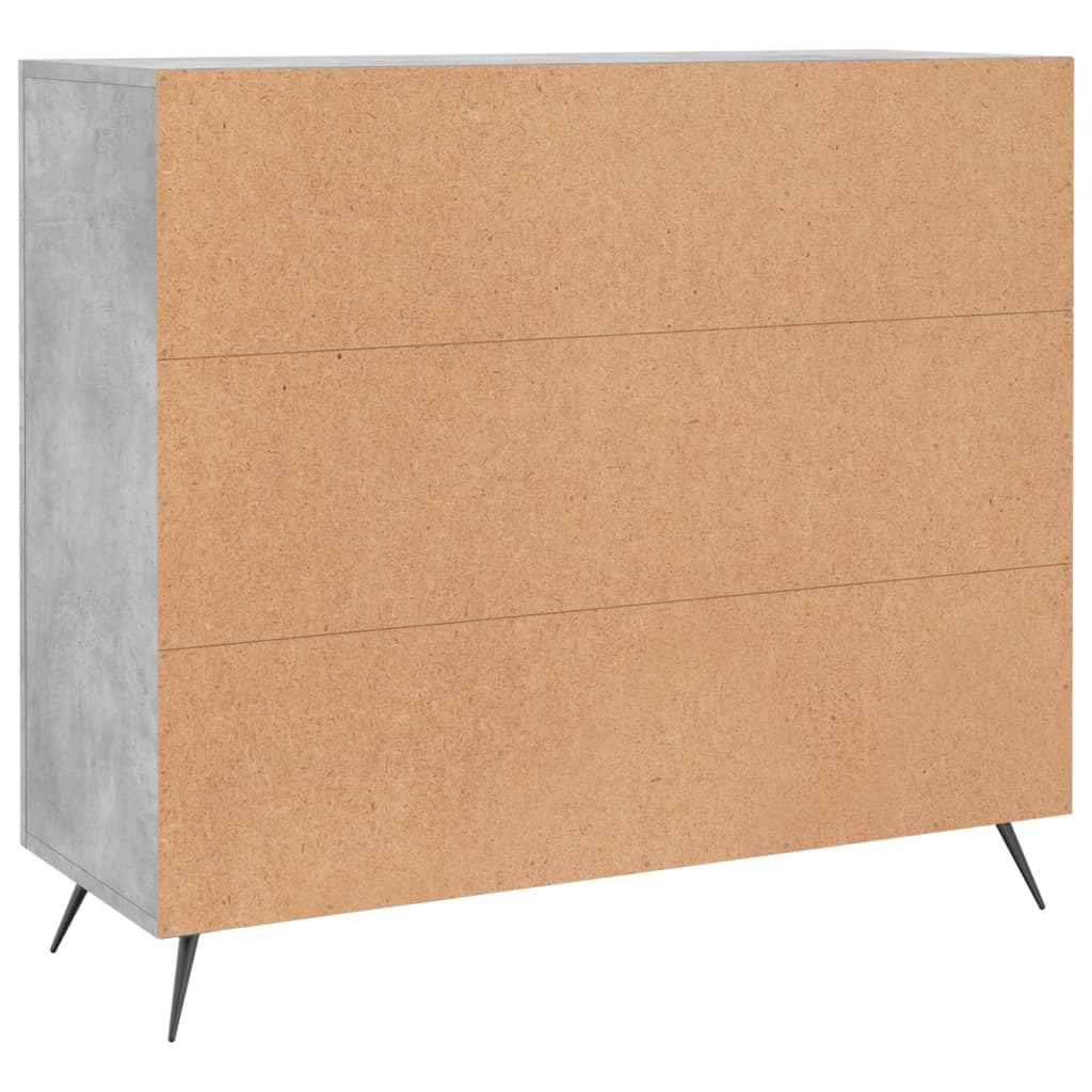 Kommode Betonggrå 90x34x80 cm
