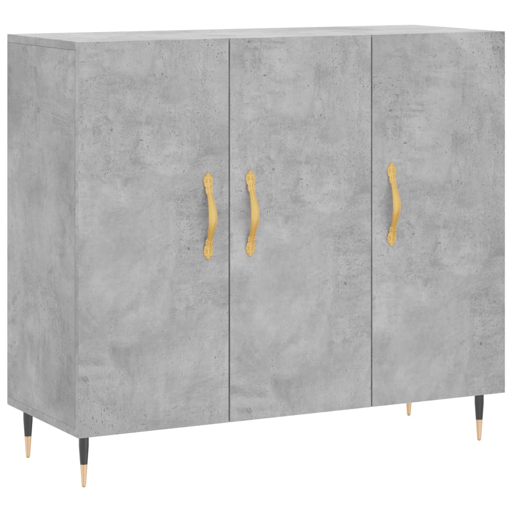 Kommode Betonggrå 90x34x80 cm