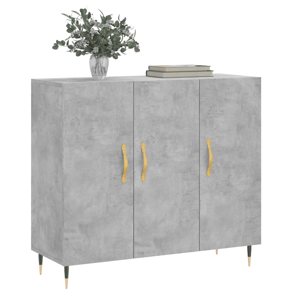 Kommode Betonggrå 90x34x80 cm