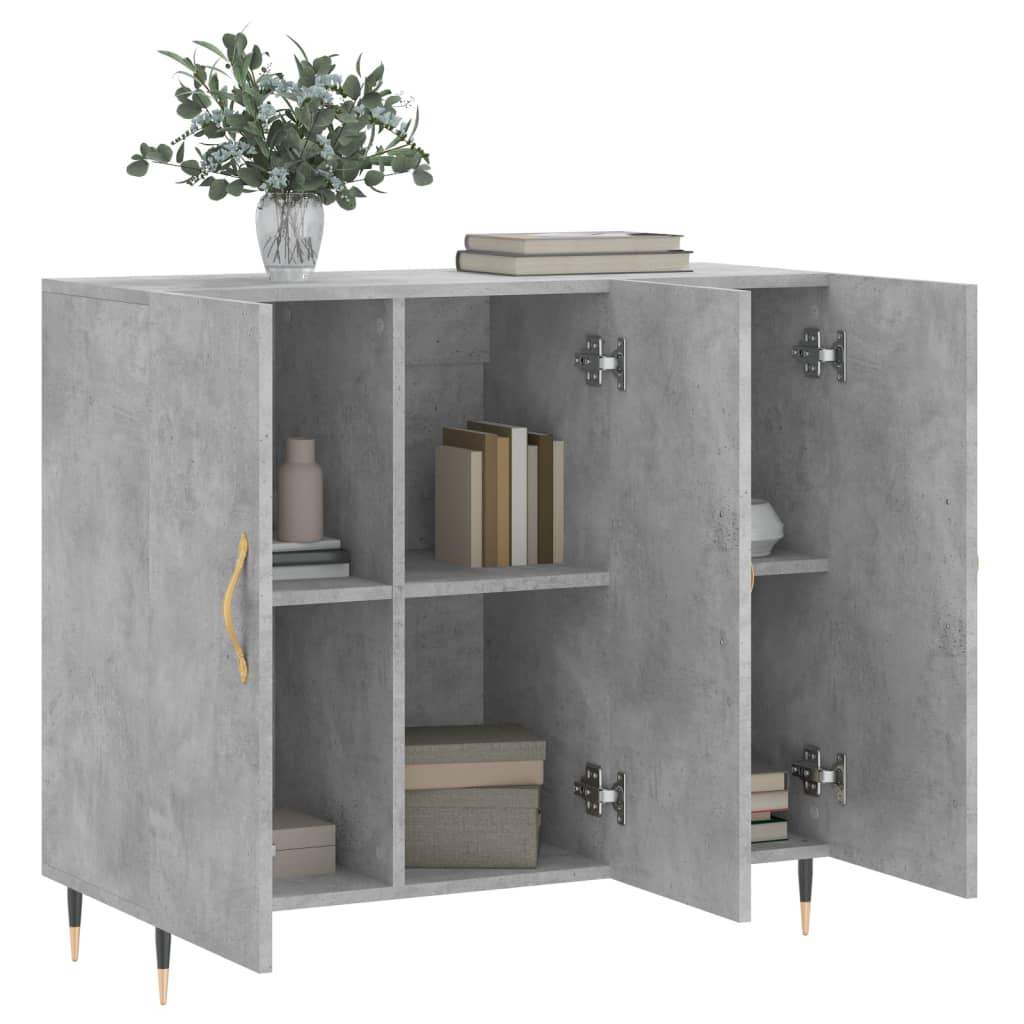 Kommode Betonggrå 90x34x80 cm