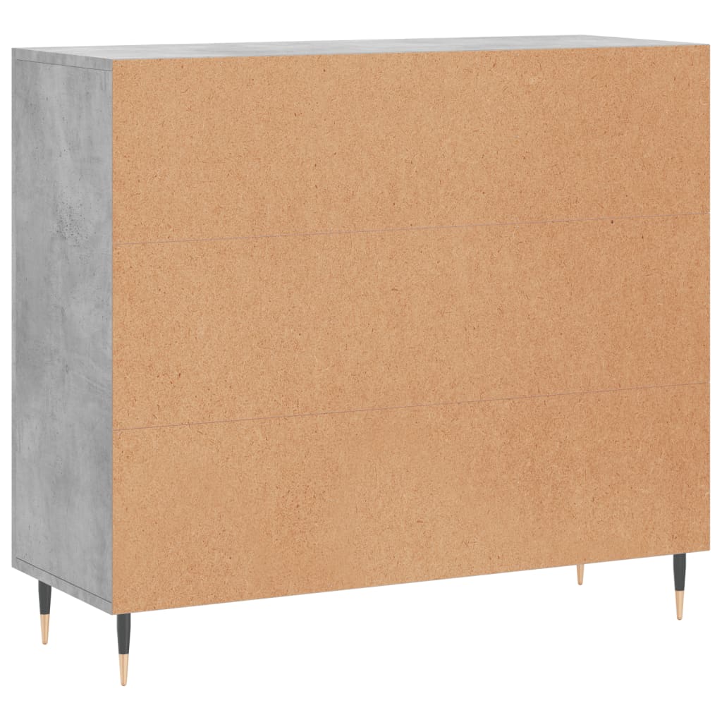 Kommode Betonggrå 90x34x80 cm