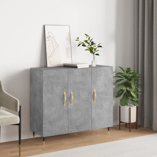 Kommode Betonggrå 90x34x80 cm