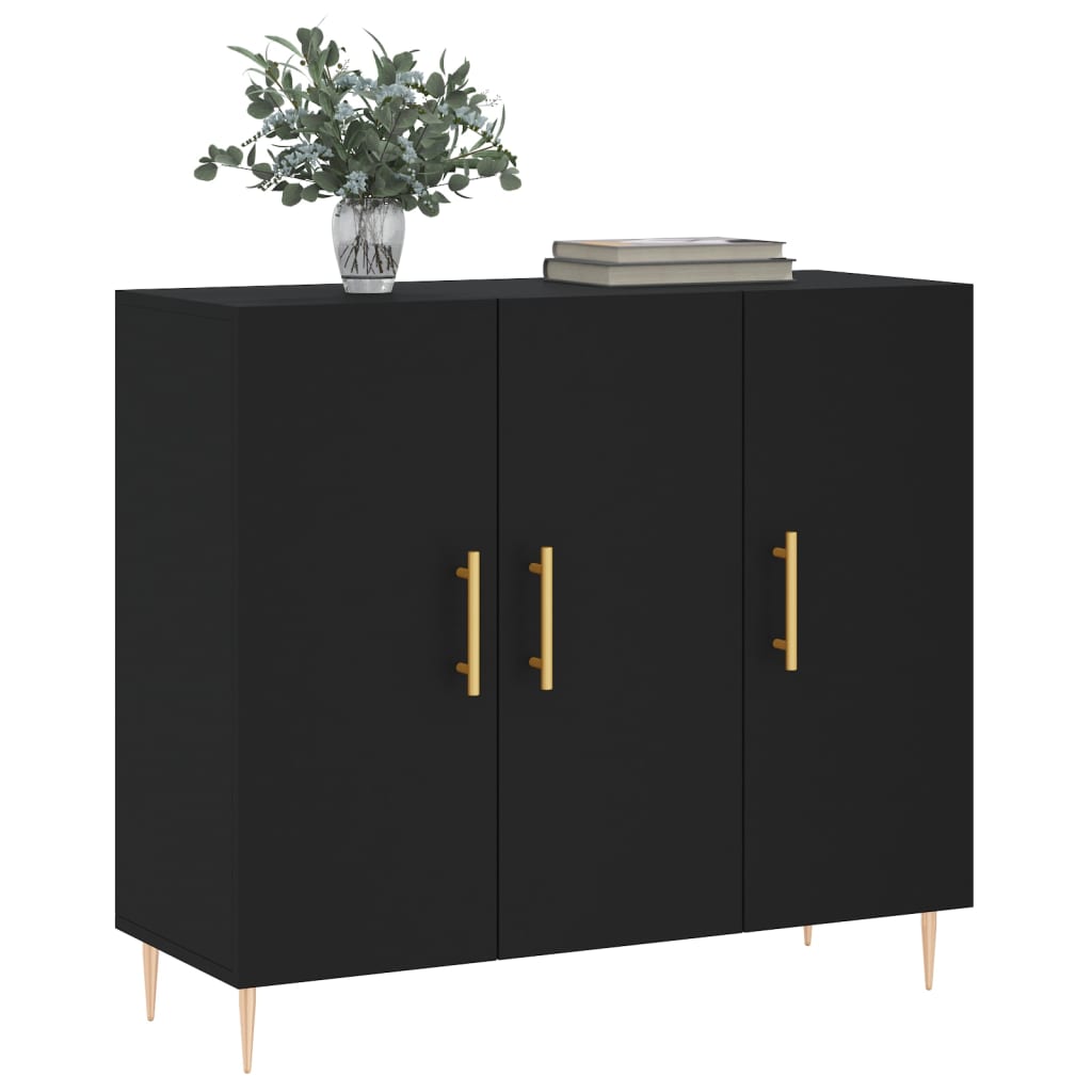 Skjenk Svart 90x34x80 cm
