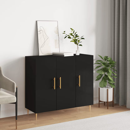 Skjenk Svart 90x34x80 cm
