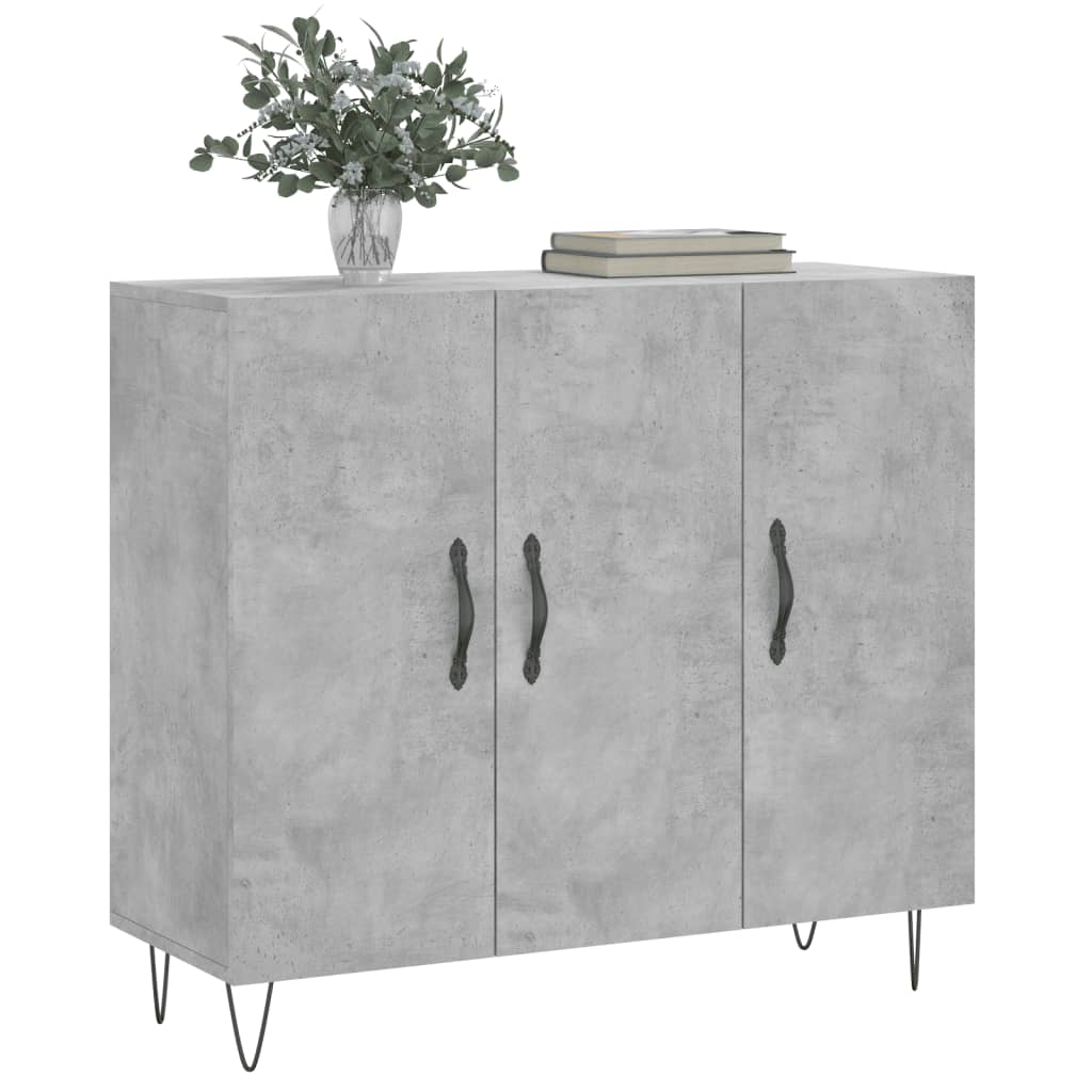 Kommode Betonggrå 90x34x80 cm