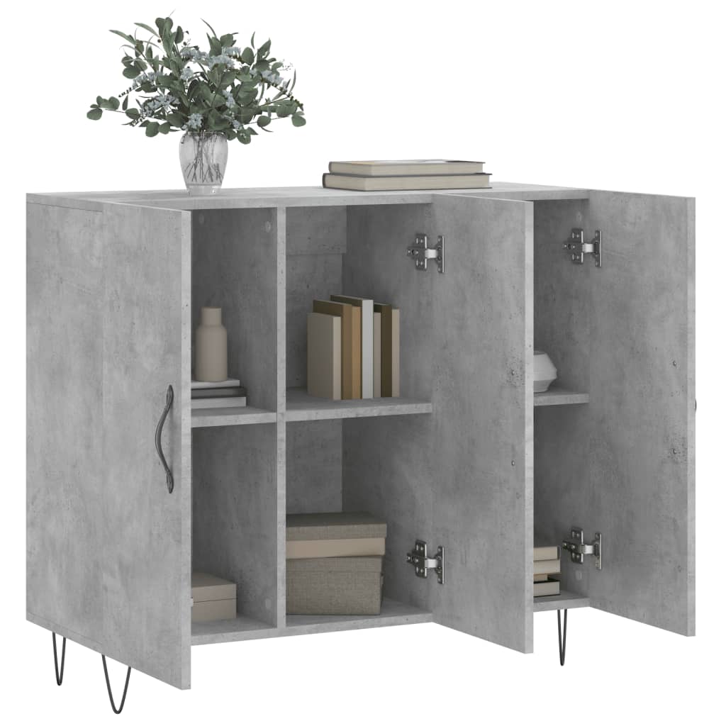 Kommode Betonggrå 90x34x80 cm
