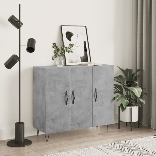 Kommode Betonggrå 90x34x80 cm