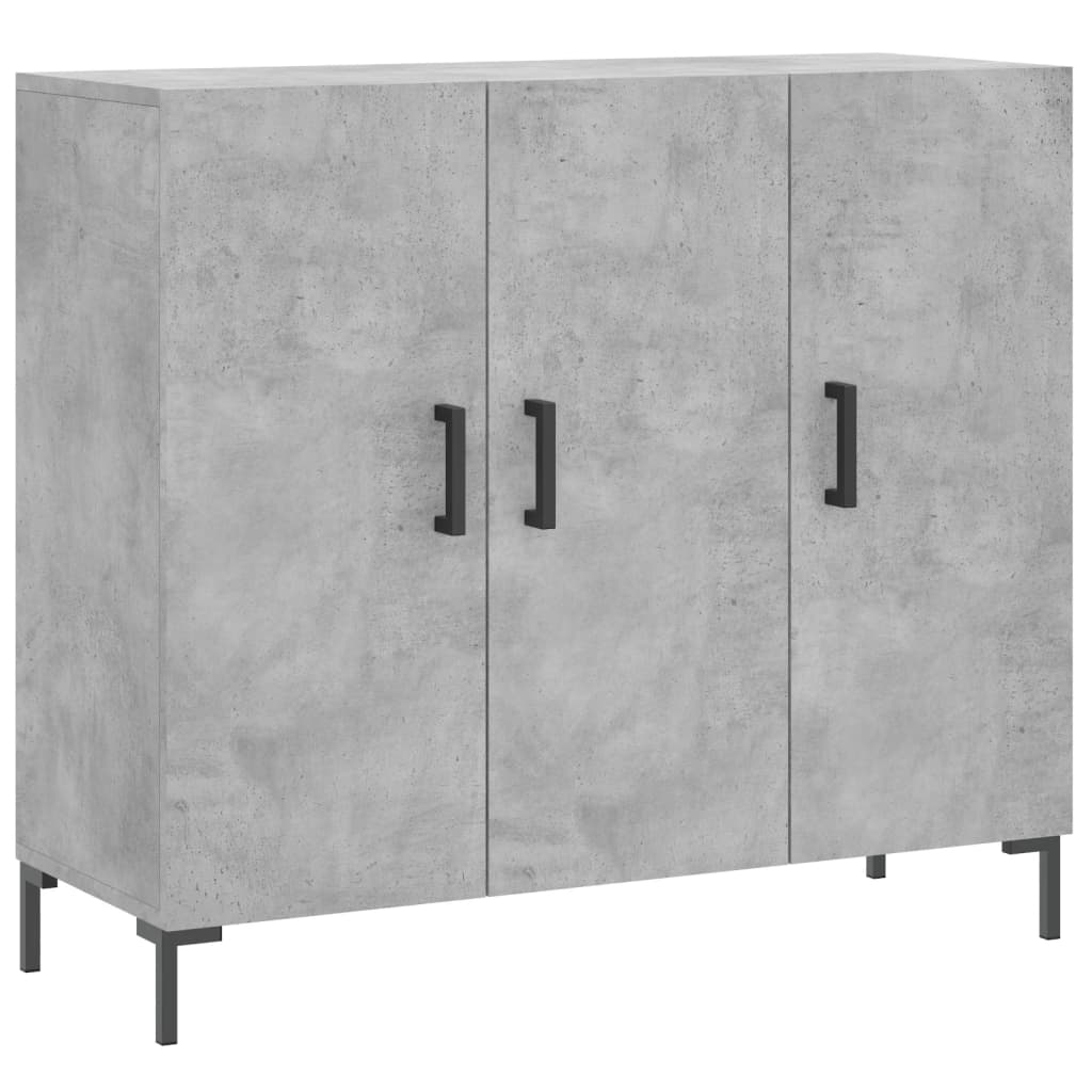 Kommode Betonggrå 90x34x80 cm