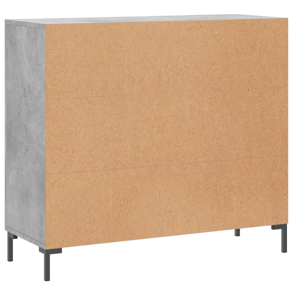Kommode Betonggrå 90x34x80 cm