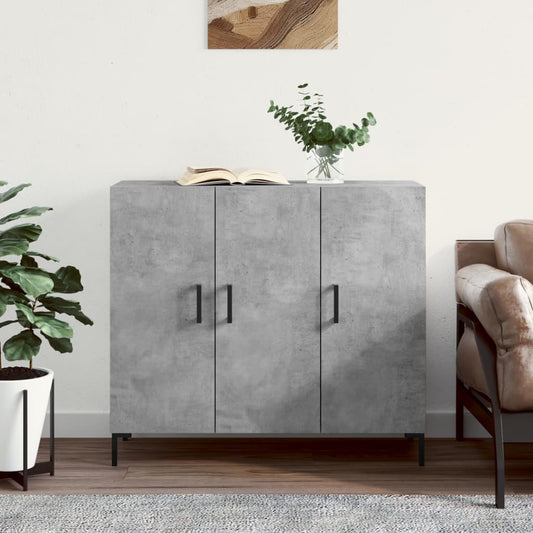 Kommode Betonggrå 90x34x80 cm