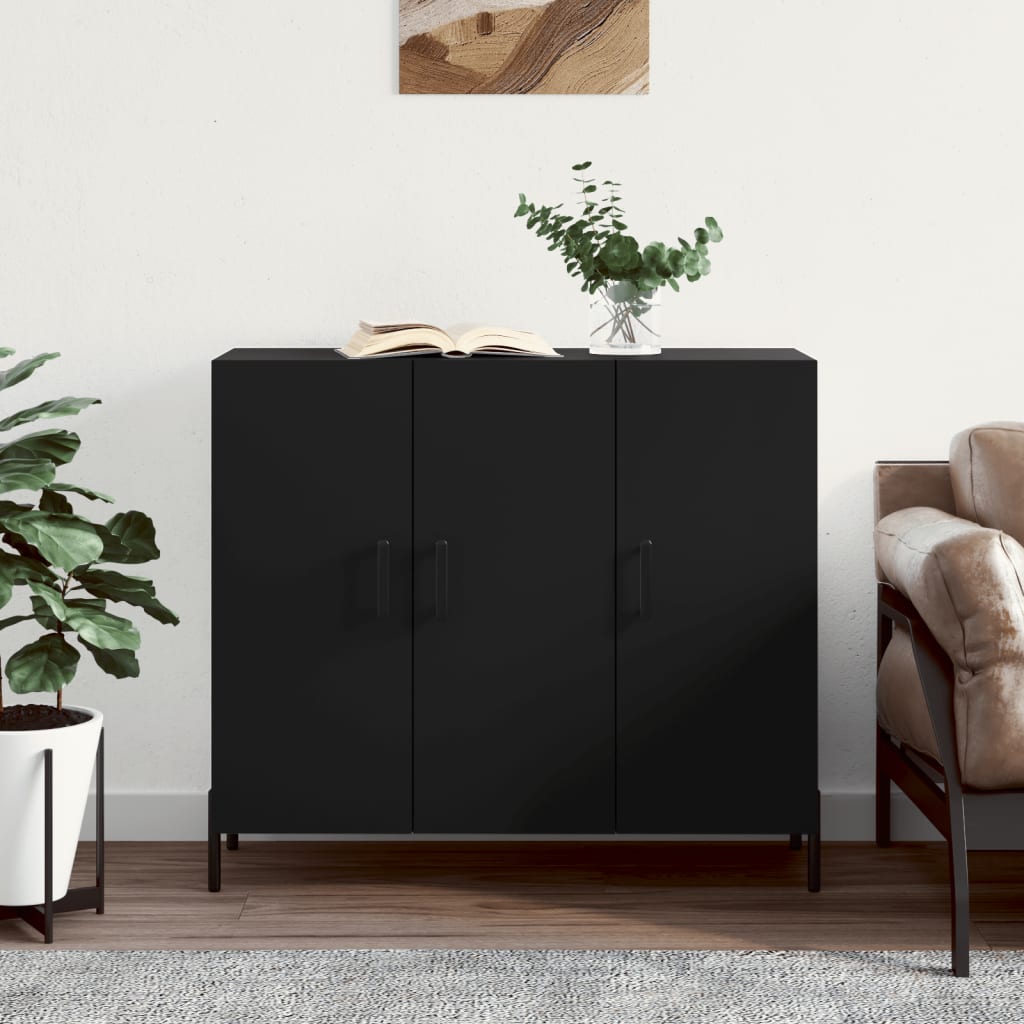 Skjenk Svart 90x34x80 cm