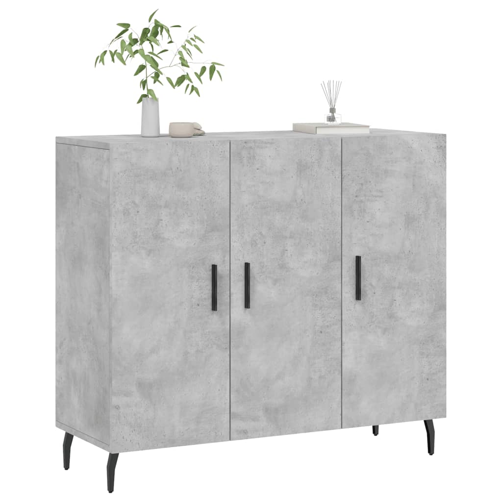 Kommode Betonggrå 90x34x80 cm