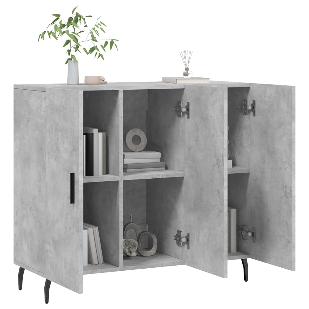 Kommode Betonggrå 90x34x80 cm