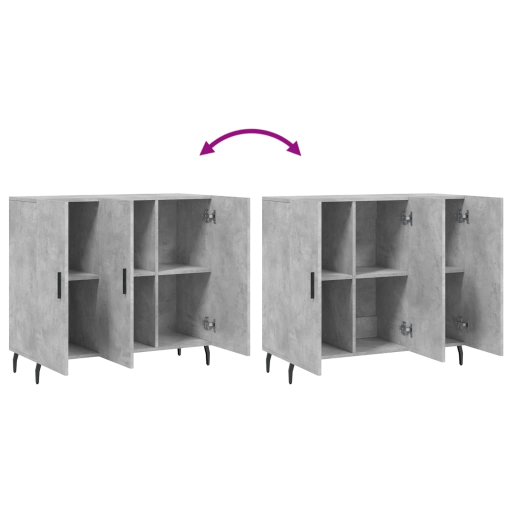 Kommode Betonggrå 90x34x80 cm