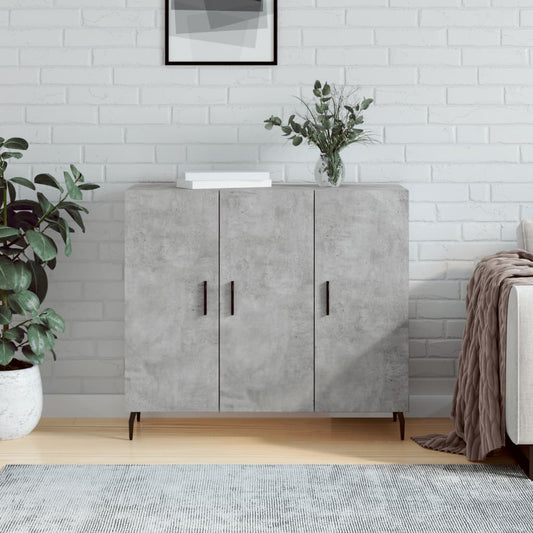 Kommode Betonggrå 90x34x80 cm