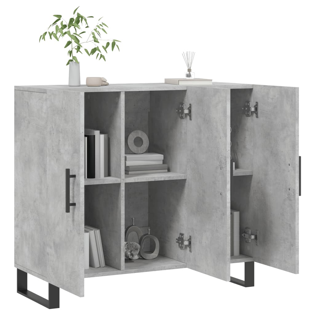 Kommode Betonggrå 90x34x80 cm