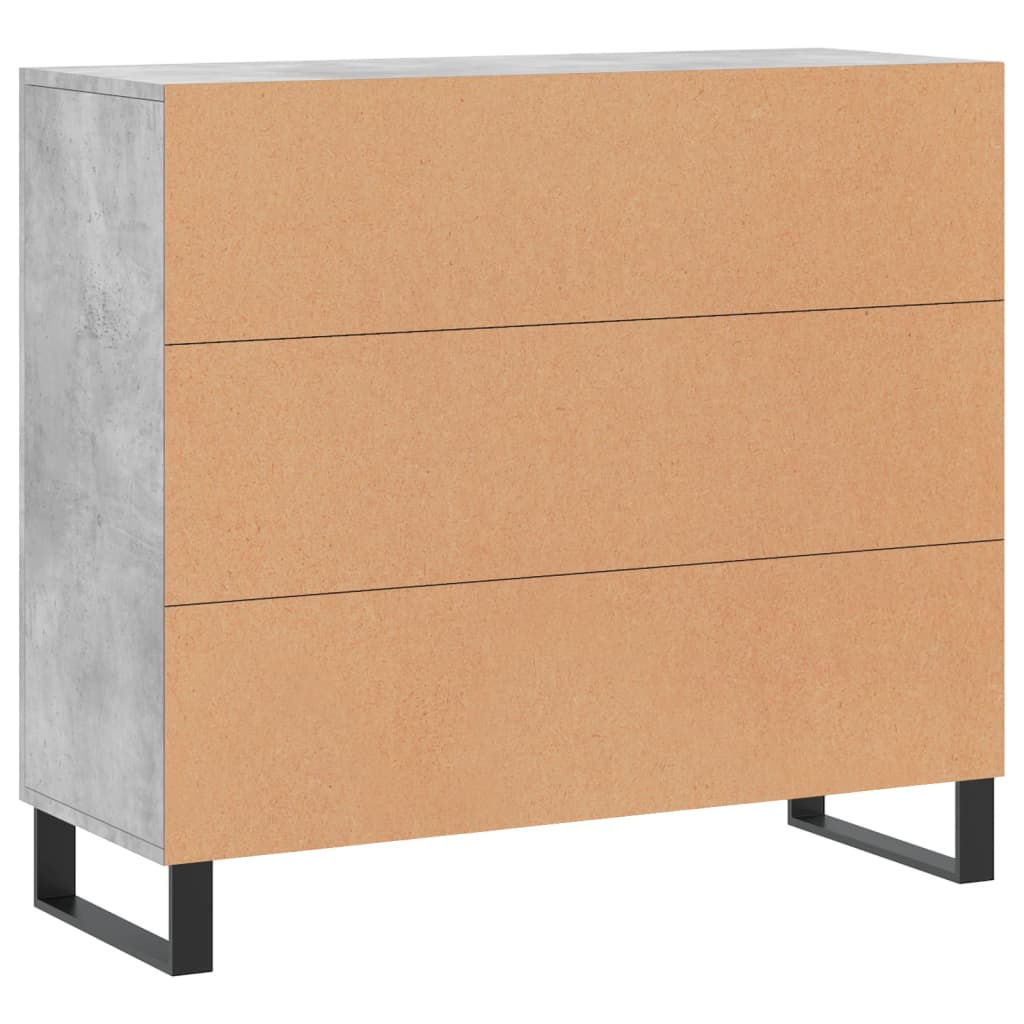 Kommode Betonggrå 90x34x80 cm