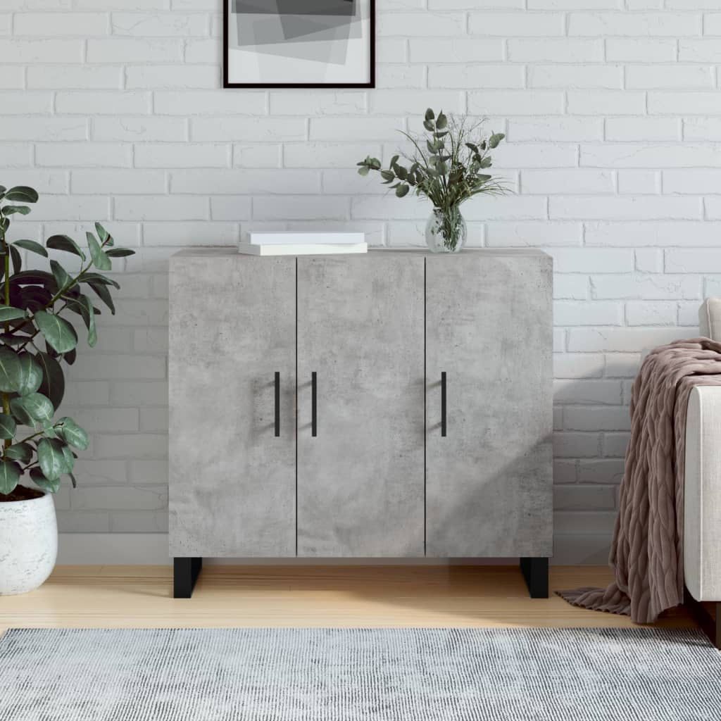 Kommode Betonggrå 90x34x80 cm
