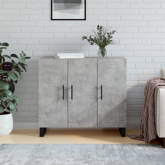 Kommode Betonggrå 90x34x80 cm
