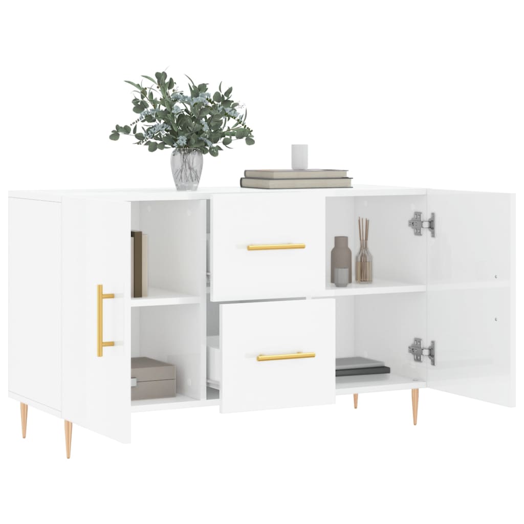 Skjenk Høyglans Hvit 100x36x60 cm
