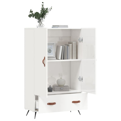 Skap Høyglans Hvit 69,5x31x115 cm