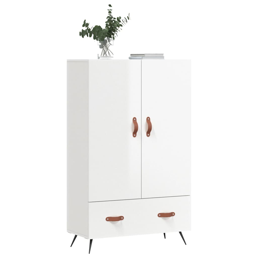 Skap Høyglans Hvit 69,5x31x115 cm