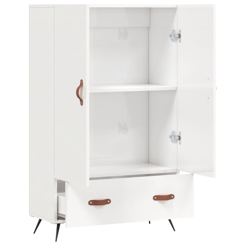 Skap Høyglans Hvit 69,5x31x115 cm