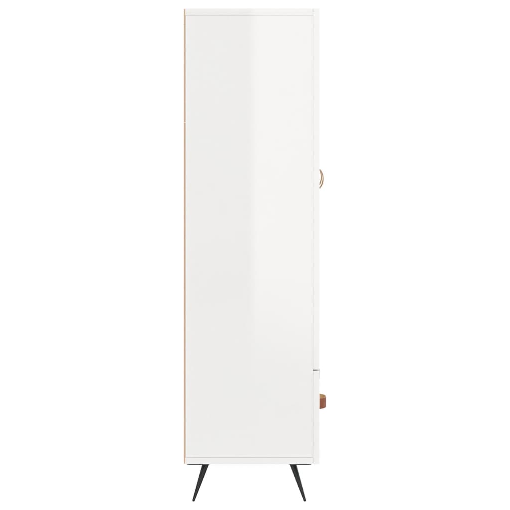 Skap Høyglans Hvit 69,5x31x115 cm