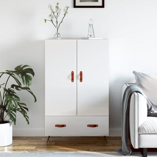 Skap Høyglans Hvit 69,5x31x115 cm