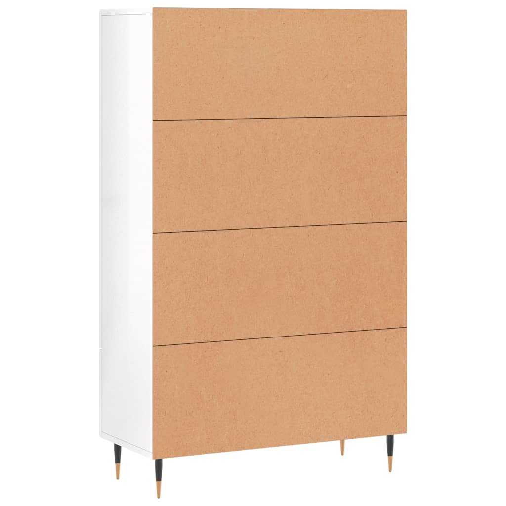 Skap Høyglans Hvit 69,5x31x115 cm