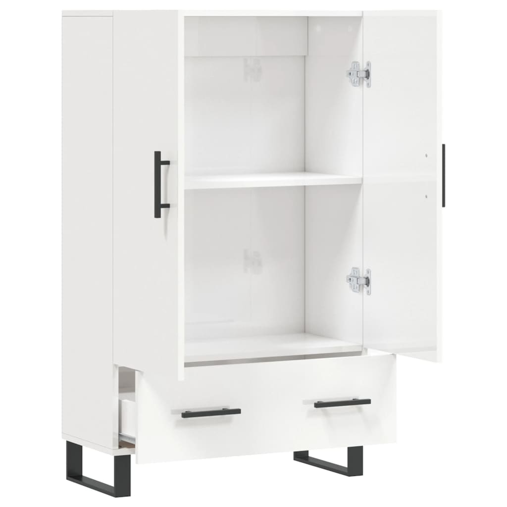 Skap Høyglans Hvit 69,5x31x115 cm