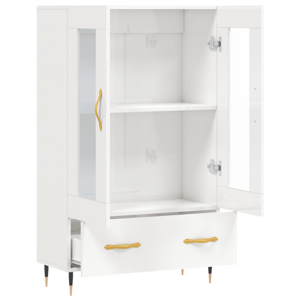 Skap Høyglans Hvit 69,5x31x115 cm