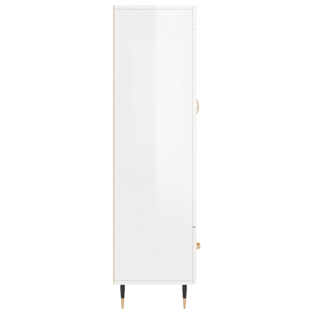 Skap Høyglans Hvit 69,5x31x115 cm
