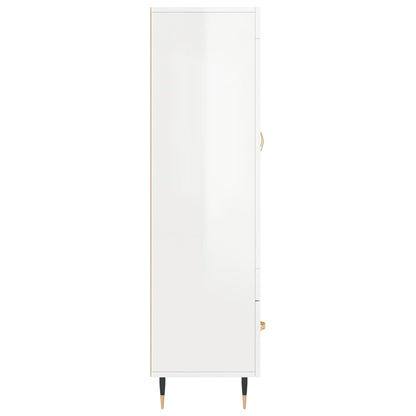 Skap Høyglans Hvit 69,5x31x115 cm