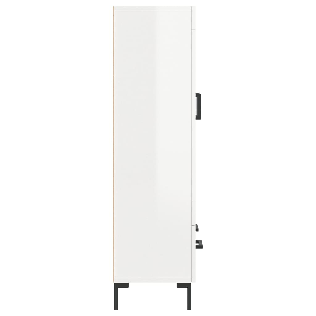 Skap Høyglans Hvit 69,5x31x115 cm