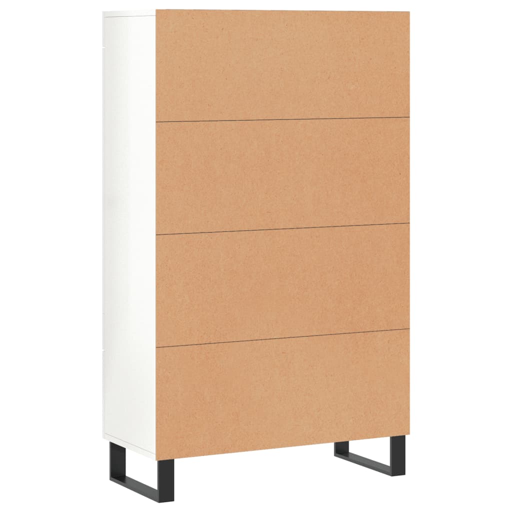 Skap Høyglans Hvit 69,5x31x115 cm
