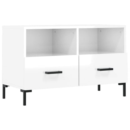 TV-Møbel Høyglans Hvit Tv-benk 80x36x50 cm