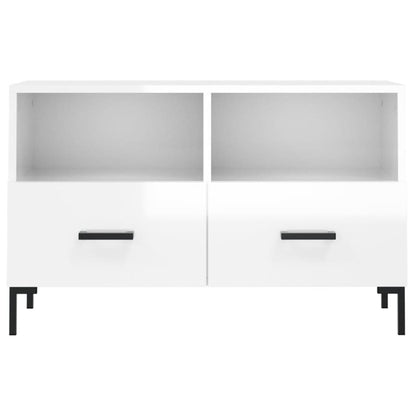 TV-Møbel Høyglans Hvit Tv-benk 80x36x50 cm