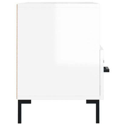 TV-Møbel Høyglans Hvit Tv-benk 80x36x50 cm