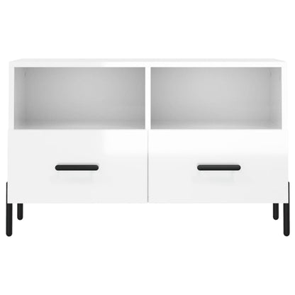 TV-Møbel Høyglans Hvit Tv-benk 80x36x50 cm